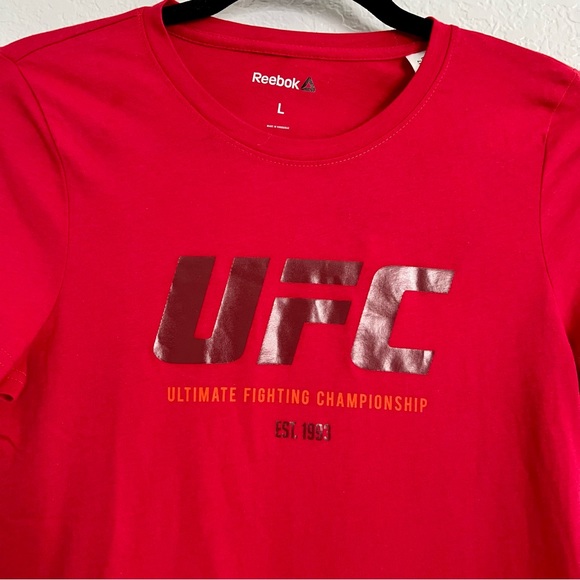 Womens Red UFC T shirt by Reebok - Picture 4 of 10
